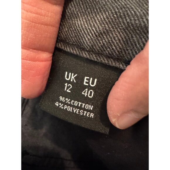 Nasty Gal grey black Side By Side high waisted mom jeans size 40 - Picture 11 of 11